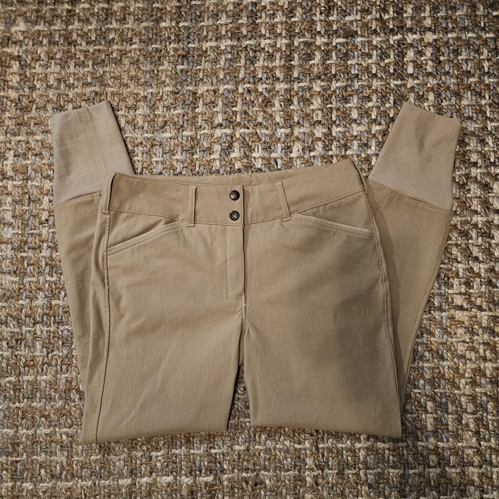 Tan High-Waisted Pants